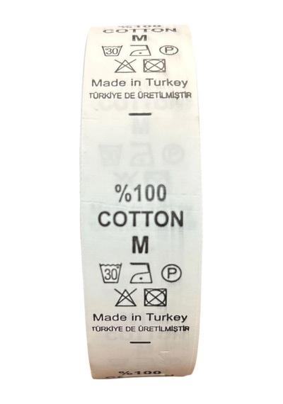 M Yıkama Talimatlı Beden Etiketi 1