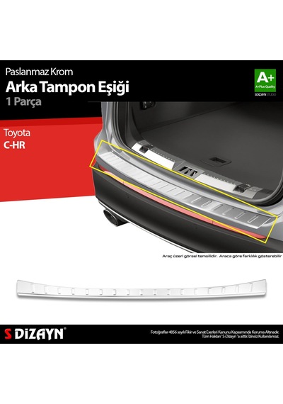 S-dizayn Toyota C-hr Krom Arka Tampon Eşiği 2016-2023 A+ Kalite