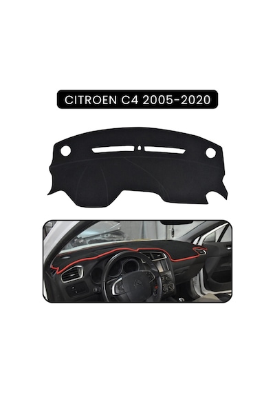 Cıtroen C4 2005-2020torpido Koruma Halısı Siyah Kenar
