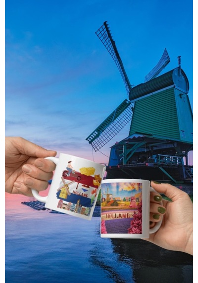 Hollanda Kupa Bardak 2 Adet Seyahat Hatıra Holland Mug