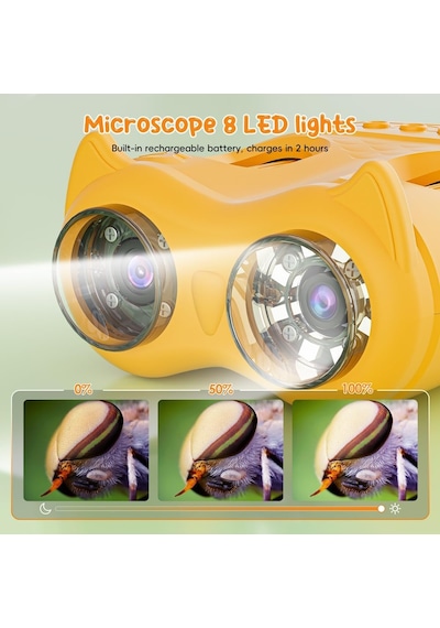 Tr 2'si 1 Arada Çocuk Mikroskop Teleskopu, Çocuklar İçin 2 İnç 1000x Dijital Mikroskop, Çocuklar İçin Hd Taşınab