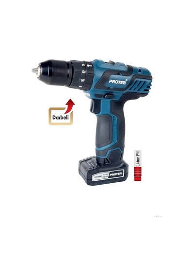 Proter PST 618 LD 10 MM Darbeli Şarjlı Matkap