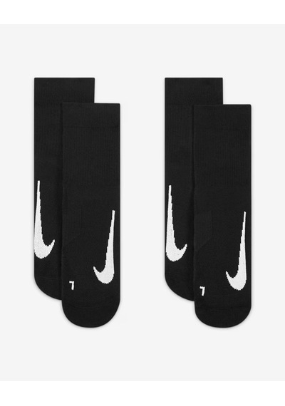 Nike Nikecourt Multiplier Max Cu1309-010 Tenis Bilek Çorapları 2 Çift - Siyah Sıyah