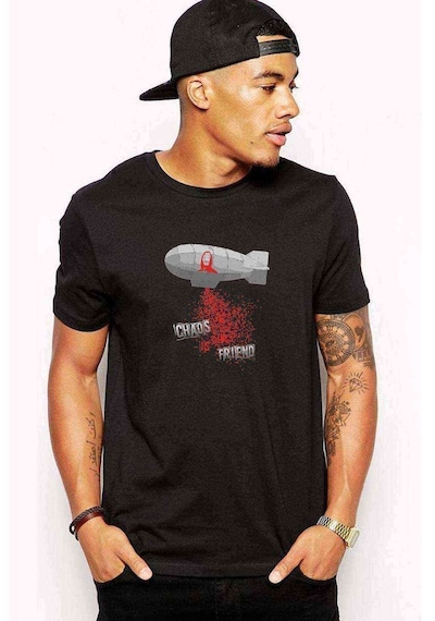 La Casa De Papel Chaos Is Our Friend Baskılı Siyah Erkek Tshirt