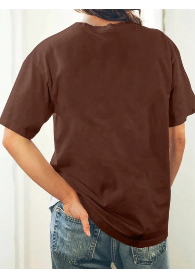Mama Kalp T-shirt - Kahverengi Baskılı Oversize Bisiklet Yaka Kısa Kol Tişört Kahverengi Mama Kalp T-shirt - Kahverengi Baskılı Oversize Bisiklet Yaka Kısa Kol Tişört Kahverengi