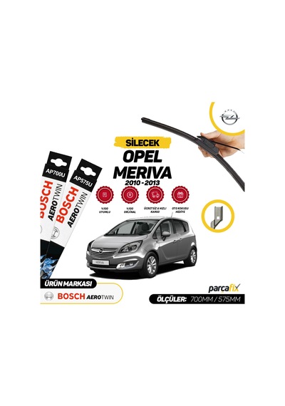 Opel Meriva Bosch Aerotwin Plus Silecek Takımı 2010-2013