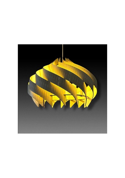40 Cm Bohem Ahşap Spiral Sarkıt Avize Modern Dekoratif Tekli Salon Mutfak Yatak Odası Avize Akca