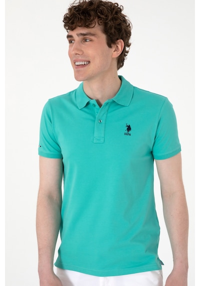 U.S. Polo Assn. Erkek Slim Fit Polo Yaka Mint Basic Tişört 50298011-VR090