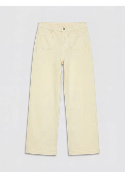 Lc Waikiki Sarı Yüksek Bel Wideleg Kadın Jean Pantolon