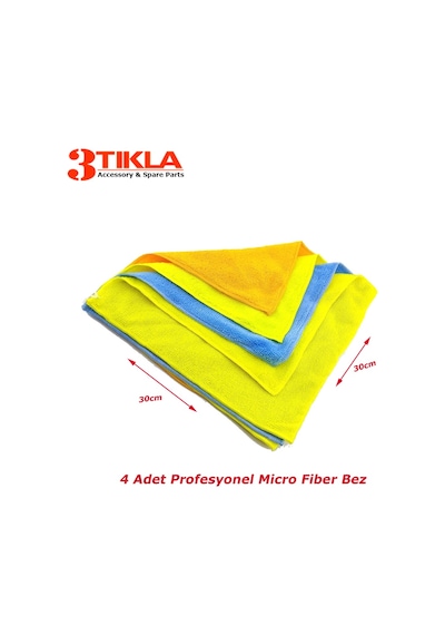 Profesyonel Micro Fiber Bez Seti 4 Adet 30cm X 30cm