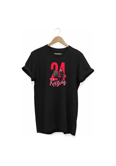 Wear Vexel 24 Kasım Öğretmenler Günü Öğretmen Hediyesi Baskılı Oversize T-shirt - Siyah Çok Renkli