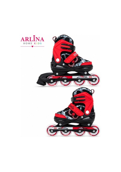 4 Teker Led Işıklı Ayarlana Bilir Glow Paten Kırmızı 30-33