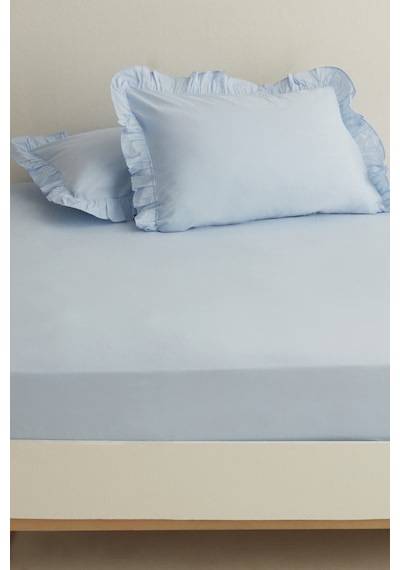 Karaca Home Basic %100 Pamuk King Kişilik Düz Çarşaf Mavi