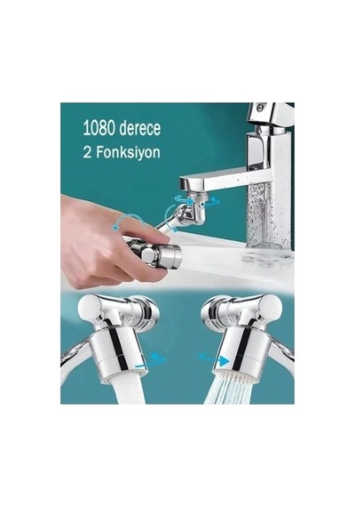 Musluk 1080 Derece Döner Robotik Kol Mutfak Banyo Lavabo Tasarruflu Filtreli Akrobat Musluk Başlığı