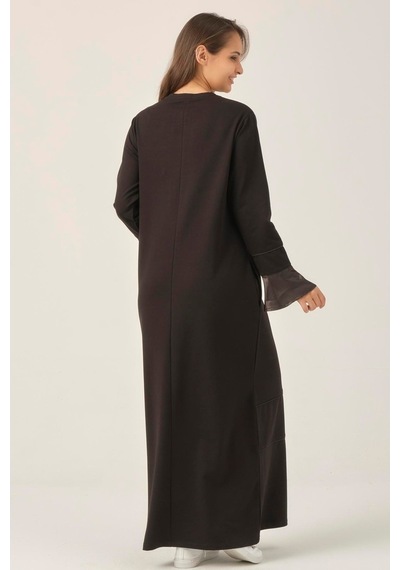 Siyah Saten Detaylı Maxi Boy Elbise Dm455 Siyah Siyah Saten Detaylı Maxi Boy Elbise Dm455 Siyah