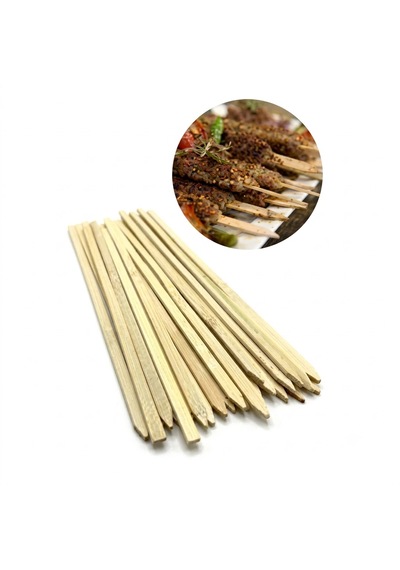 Şeylişeyler - Yassı Ahşap Çöp Şiş 24 Cm Adana Urfa Kebap Şişi 25'li 1 Paket