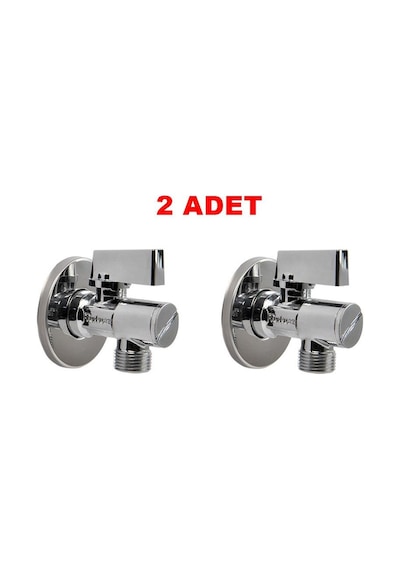 Turkuaz Seramik 3/8” Filtreli Ara Taharet Filtreli Musluk 2'li Gümüş