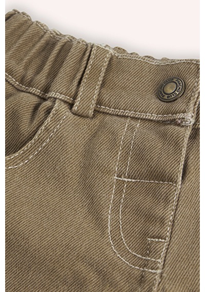 Kız Bebek Beli Lastikli Camel Kot Şort 10367723