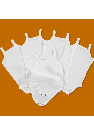 Özdemirli Bebe Özdemirlitekstil Çıtçıtlı Badi Ip Askılı Krem Renk (5Li Paket ) Krem