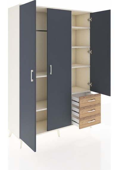 Hyperion Dolap 6 Raflı 3 Çekmeceli Tek Askılı 132x44x195 Aytaşı-antrasit/çam Antrasıt/atlas Çam Hyperion Dolap 6 Raflı 3 Çekmeceli Tek Askılı 132x44x195 Aytaşı-antrasit/çam Antrasıt/atlas Çam