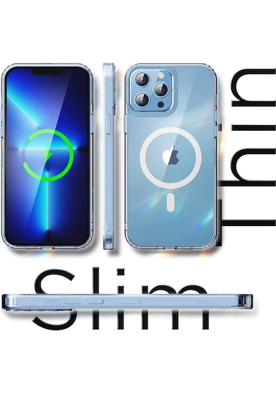 Apple Uyumlu iPhone 13 Pro Kilif 6.1 Inç Seffaf Magsafe Kamera Korumali 556399814