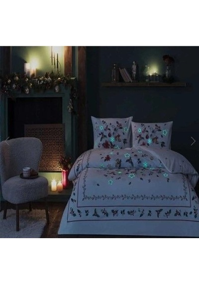 Taç Glow Parlayan Çift Kişilik Nevresim Takımı Charm Kırmızı Çok Renkli