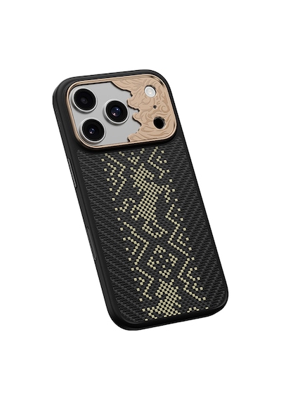 Apple iPhone Uyumlu 17 Pro Max Kılıf M-safe Şarj Özellikli Karbon Fiber Benks Knight Armorpro Kevlar Kapak Siyah