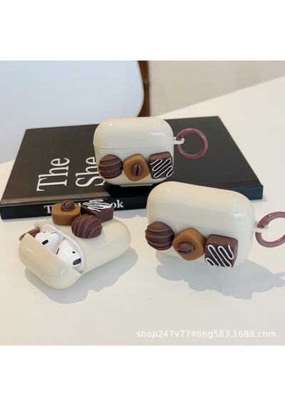 Apple Uyumlu AirPods Pro 1. / 2. Nesil İle Kılıf Kalp Leopar Taş Kiraz Desenli Fiyok Tutmalı Kılıflar 5