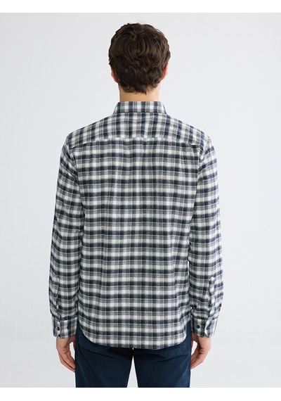 Lcwaıkıkı Classic Gri Regular Fit Ekose Gabardin Erkek Gömlek