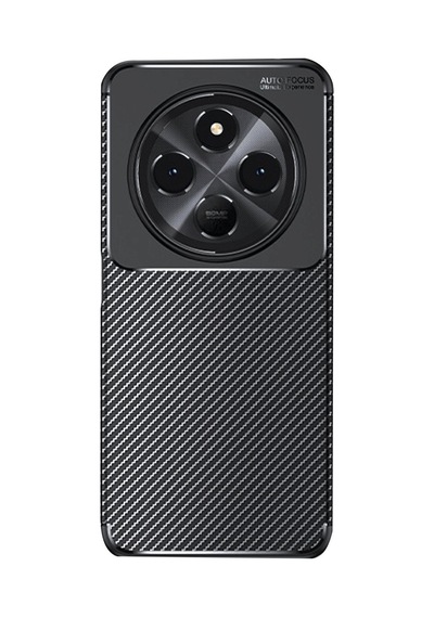 Coverzone Xiaomi Redmi 14c İle Uyumlu Silikon Kılıf Kamera Korumalı Karbon Tpu Brimstone Ultra Slim Fit Delux Siyah