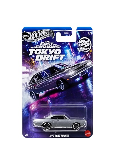 Hot Wheels Silver Series 1970 Road Runner - Fast & Furious: Tokyo Drift Gri 1/64 Diecast Model Araba Çok Renkli