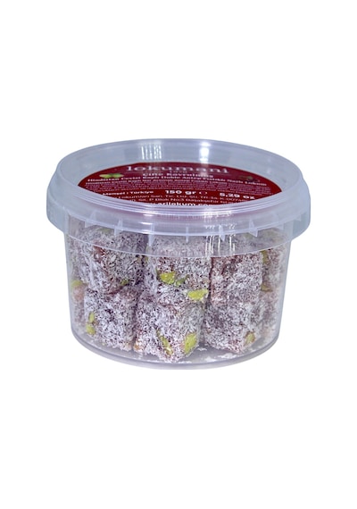 Hindistan Cevizi Kaplı Çifte Kavrulmuş Duble Antep Fıstıklı Narlı Lokum 150 Gr