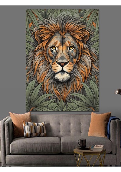 Ahşap Tablo Aslan Başı Grafik Tasarım