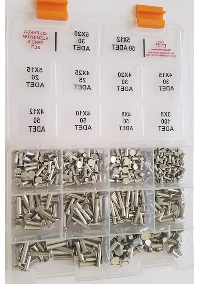 Alüminyum Dövme-Ezme Perçin Seti 435 Parça -Farklı Ölçülerde Set
