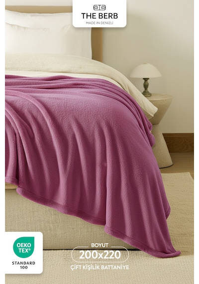 Çift Kişilik Welsoft Battaniye 200x220 Cm Ultra Yumuşak 6 Farklı Renk Seçeneği Mürdüm