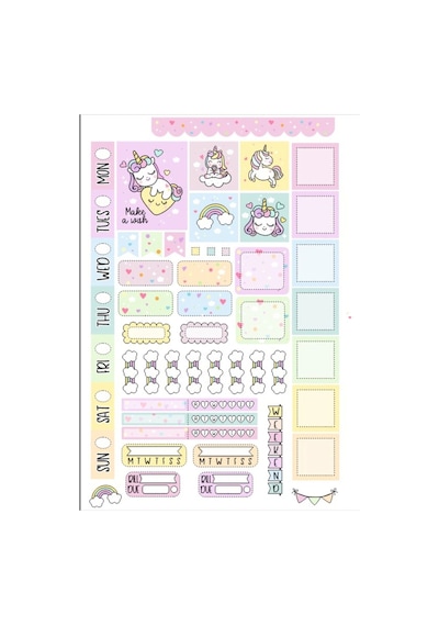 Sevimli Unicornlu Planlayıcı Sticker Set 2