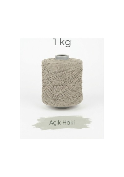 1 Kg 2 Mm Premium İnce Zincir Cotton, Makrome İpi Açık Haki Renk