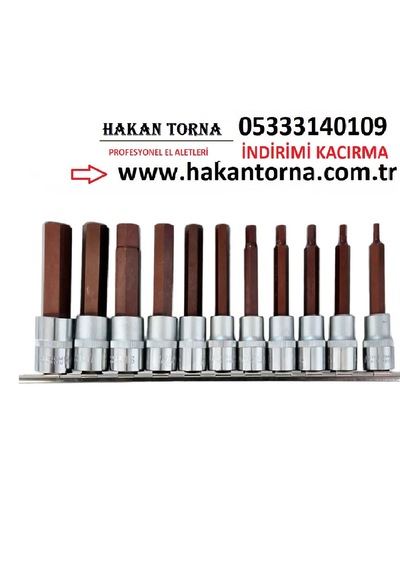 Hakantorna Rico 1/2 Uzun Lokmalı Allen Alyan Uç Takımı Seti 11 Parça