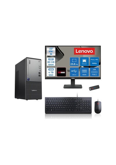 Lenovo ThinkCentre Neo 50T Gen 6 2413BD007WTR27F30 Ultra 7 265 80 GB 4 TB SSD RX550 23.8" Free Dos Masaüstü Bilgisayar + USB Bellek
