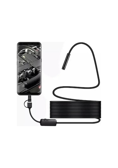 Vtn-02 Endoskop Yılan Video Kamera Led Li 2 Metre 7 Mm Sert Kablo Su Geçirmez Standart