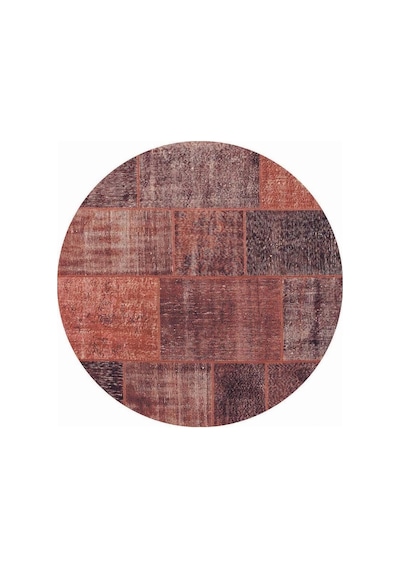 Jazz Patchwork Desenli Dokuma Taban Dekoratif Turuncu Halı (Al 62