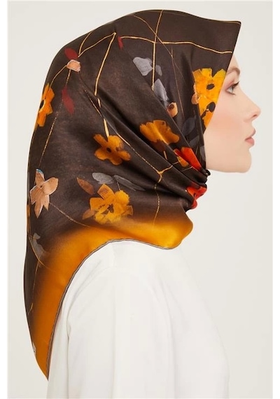 Armine Twill İpek Eşarp 23ka9048 53 Turuncu