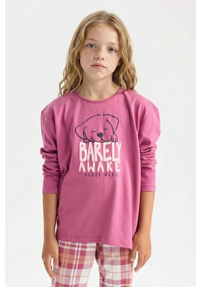 Defacto Kız Çocuk Pijama Takımı Baskılı Uzun Kollu Üst Beli Lastikli Uzun Alt D7740a824wnbr264 Bordo Defacto Kız Çocuk Pijama Takımı Baskılı Uzun Kollu Üst Beli Lastikli Uzun Alt D7740a824wnbr264 Bordo