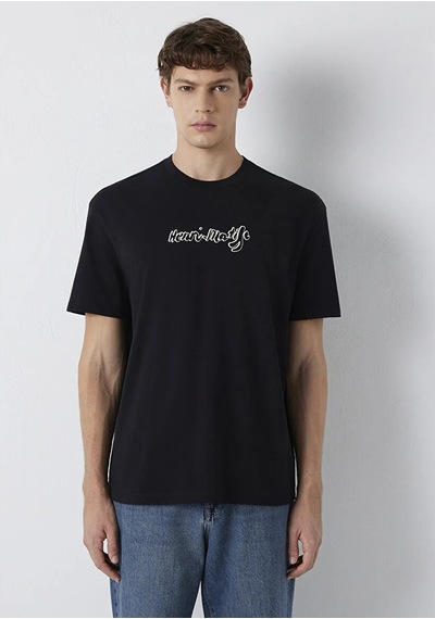 Mavi M0613575-900 Mavi Henri Matisse Baskılı T-shirt Erkek Tişort siyah