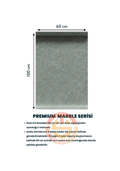 Technosmart 60x100cm Kendinden Yapışkanlı Mermer Desen Duvar Kağıdı Kaplama Mutfak Tezgeh Masa Folyo