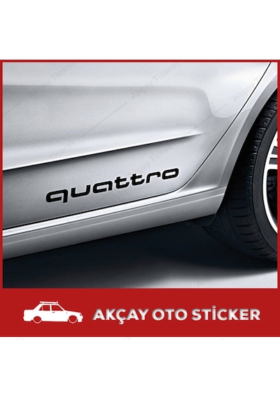 (2 Adet) Audi Quattro Sticker Audi Oto Sticker Araba Sticker