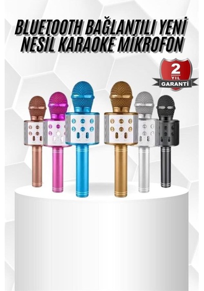 Karaoke Mikrofon Bluetooth Bağlantılı Aux Girişli Uzun Pil Ömrü Yüksek Ses Kaliteli Mh-hs2324-4300