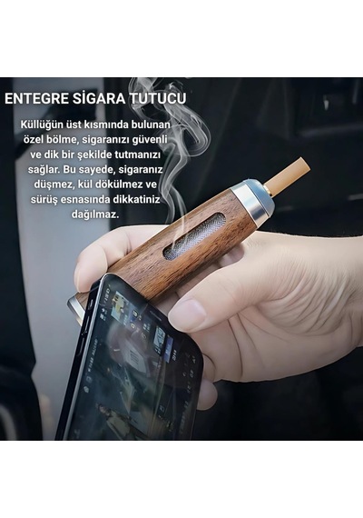 Polham Pipo Tipi Taşınabilir Tüm Sigaralara Uyumlu Küllük, Ev, Ofis, Araç Ve Açık Alan İçin Mini Küllük