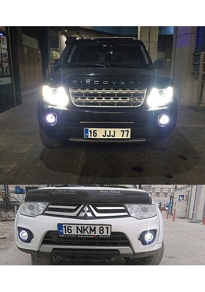 Universal Mercekli Angel Sis Farı Metal Su Geçirmez 76 Mm Beyaz