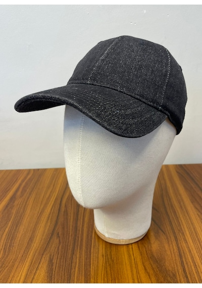 Jean Denim Kot Kumaş Vintage Unisex Cap Şapka Siyah